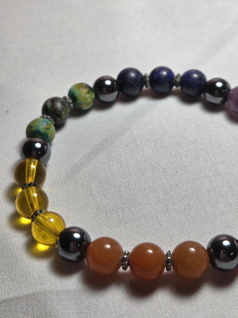 Multicolor Gemstone Beaded Stretch Bracelet 8.5mm Beads